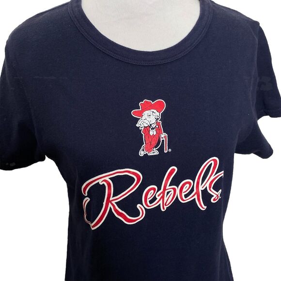 GFs Co.ed Ole Miss University Of Mississippi Rebels Navy Tee Tshirt XL Ladies - Picture 2 of 8